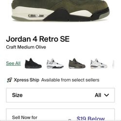 Jordan 4 Retro SE Craft Medium Olive 