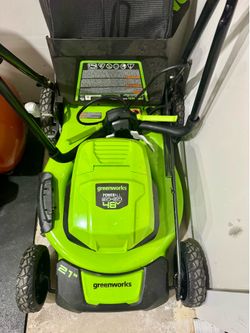 Like NEW Green works 48v 21” mower, blower, 2 batteries and charger