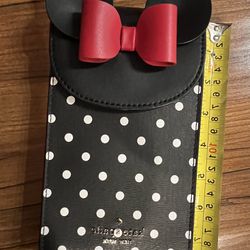 Kate Spade Disney X Minnie Mouse North South Flap Phone Crossbody Black Dots
