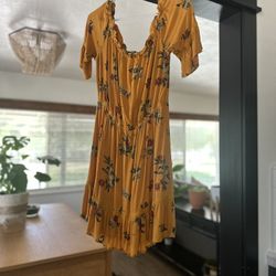 Floral Mustard Dress – Size M