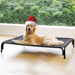 Elevated Dog Bed Raised Outdoor Dog Cot for Extra Large Dogs, Installation Requires No Tools, Frame with Washable Cooling Breathable Mesh Anti-Slip Fe