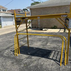 PORTABLE SCAFFOLD IN GOOD CONDITION. $150.00 OR BEST OFFER 