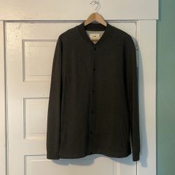 Men's Dark Grey French Terry Bomber Jacket