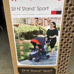 New in Box, Firm, Baby Trend, Sit N Stand, Sport Tandem Stroller, Dusk Red