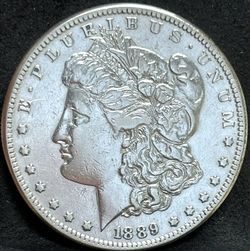 1889 CC MORGAN SILVER DOLLAR XF DETAILS RARE KEY DATE CARSON CITY COIN

