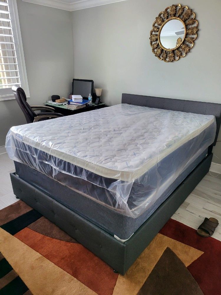 NEW QUEEN PILLOWTOP SET MATTRESS AND BOX SPRING-2PCS