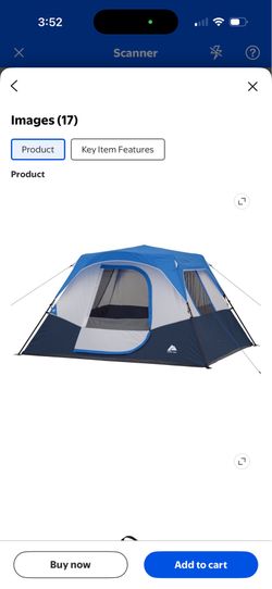 Ozark Trail 10' x 9' 6-Person Instant Cabin Tent with LED Lighted Hub, 25 lbs