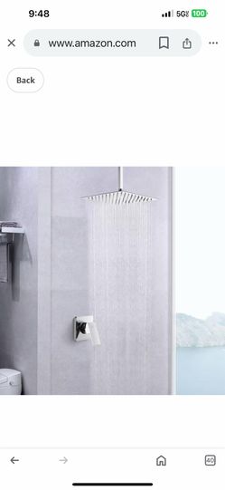 Ceiling Mount Square Rain Shower 10”   Nickel and Black And Gold CC 54