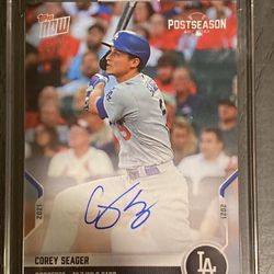 Los Angeles Dodgers/Texas Rangers Post Season Corey Seager Autograph Card 36/99