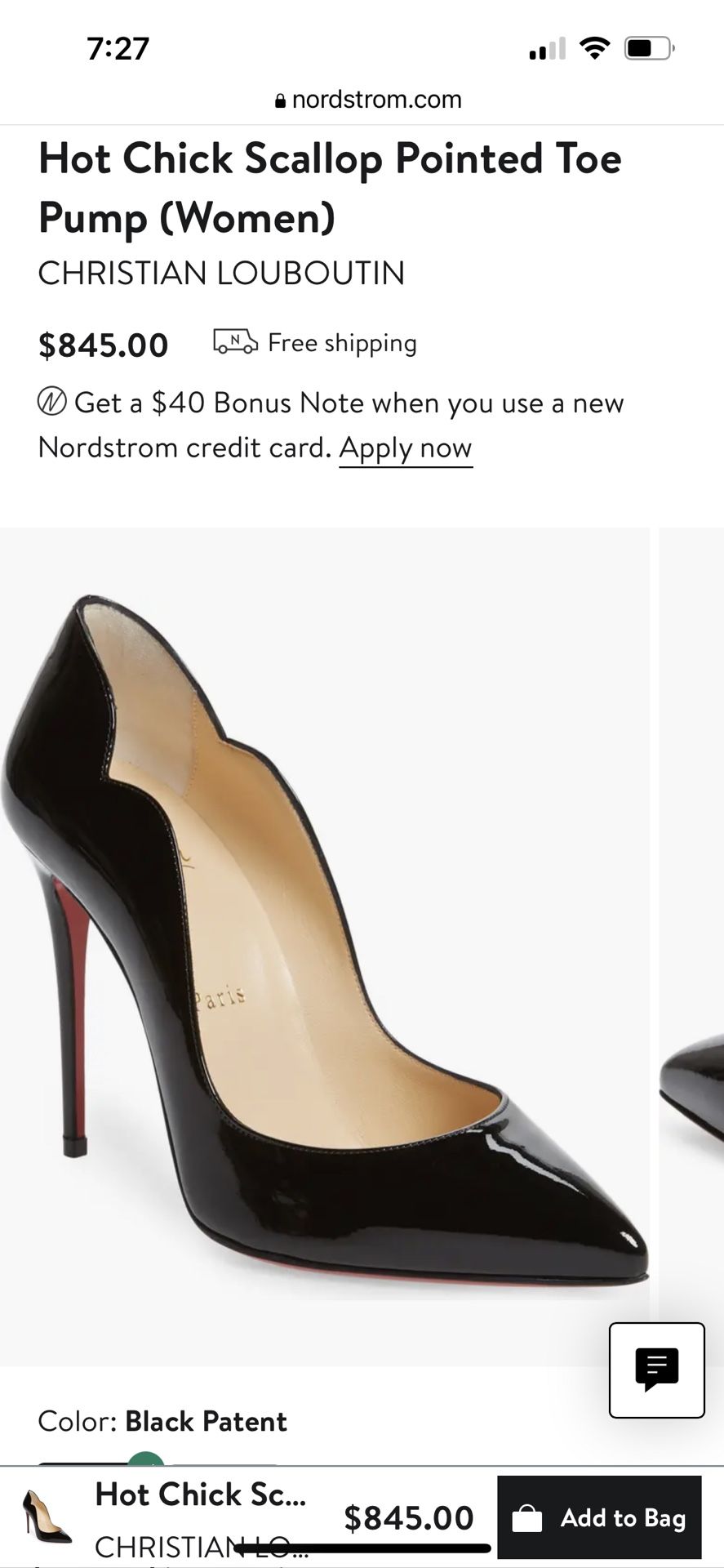 Hot Chick Scallop Pointed Toe Pump (Women)