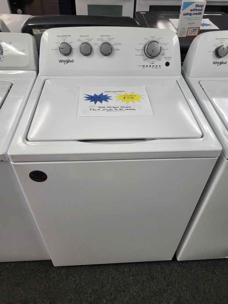 🎆4th Of July Sale! 2022 Like New Whirlpool Top Load Washer-Warranty Included