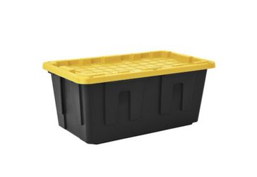 40 Gallon Heavy-Duty Storage Tote, Black/Yellow