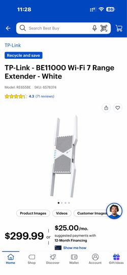 TPLink BE1100 range extender