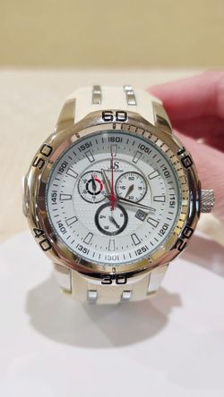Joshua & Son's White Chronograph Quartz Men's Large Wrist Watch Model JS50WT