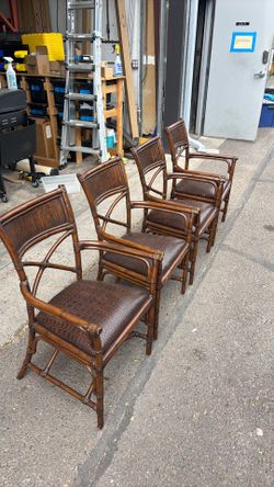 4 Pier One Rattan Dining Chairs