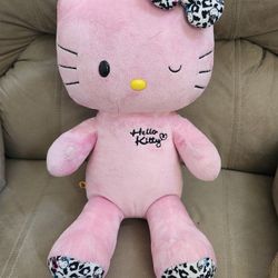 Hello KITTY Build A Bear SANRIO Leopard Print Paws Plush Winking W/BOW 