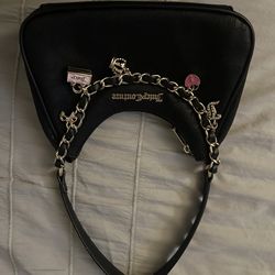 Juicy Couture Black Shoulder Bag with Charm Chain