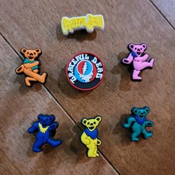 Lot Of 7 Grateful Dead Croc Charms 