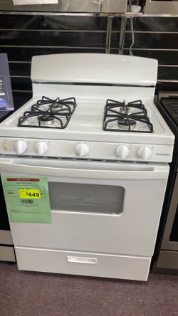 Hotpoint  1 year warranty 30-in 4 burners 4.8 cu ft natural gas range white