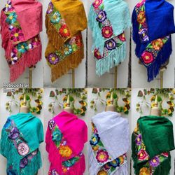 Hermosos Rebozos Bordados Méxicanos - Beautiful Mexican Embroidered Shawls