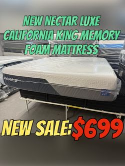 NEW NECTAR LUXE CALIFORNIA KING MEMORY FOAM MATTRESS 