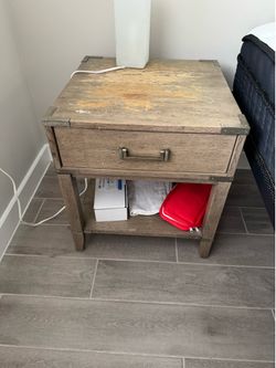 CAYDEN CAMPAIGN SQUARE SIDE TABLE SELLING 2 together