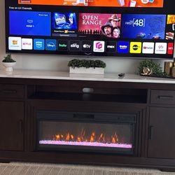 Electric Fireplace Heater Console Table 