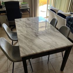 Drawing Room Table And 4 Chairs Marble Set