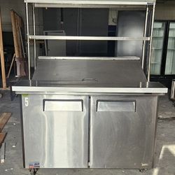 COMMERCIAL SANDWICH PREP COOLER AND TABLE 