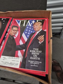 Time magazine with Donald trump