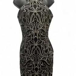 Parker Black & Gold Cocktail Dress Size Small