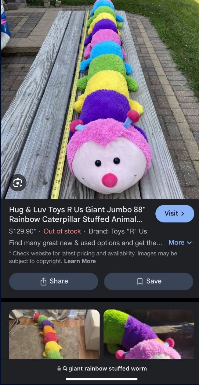 Huge Stuffed Worms