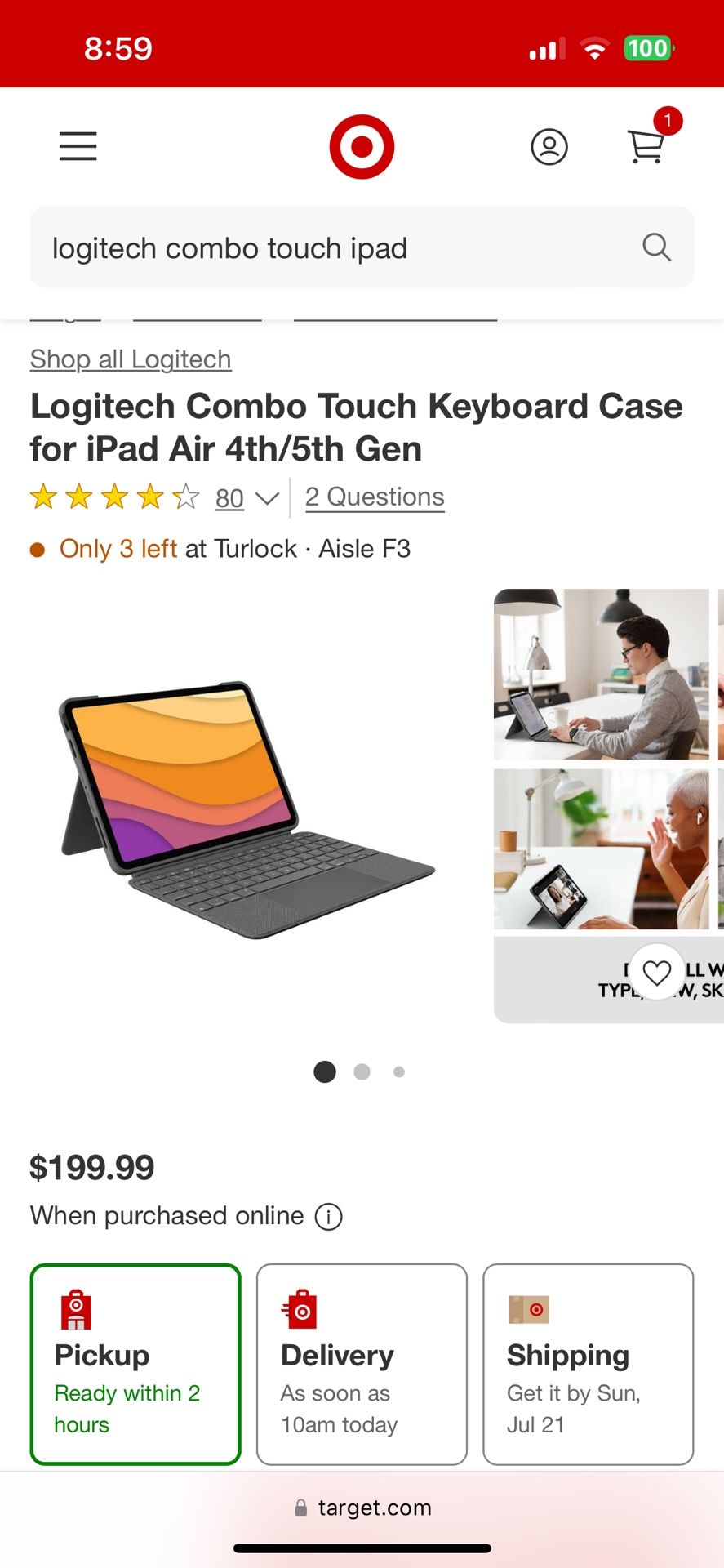 Logitech Combo Touch 4th/5th Gen iPad Air