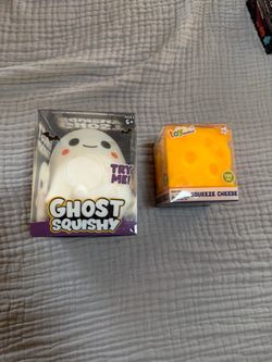 Squeezeluck big cheese and jumbo ghost squishies