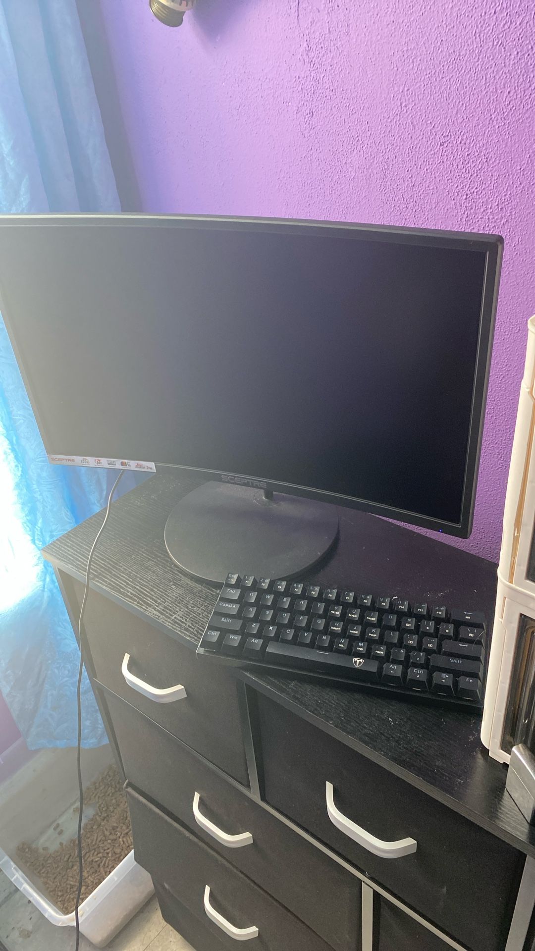 Monitor And Keyboard With Cords!! 
