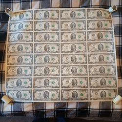 ***UNCUT MINT SHEET(2003) $2.00 BILLS***