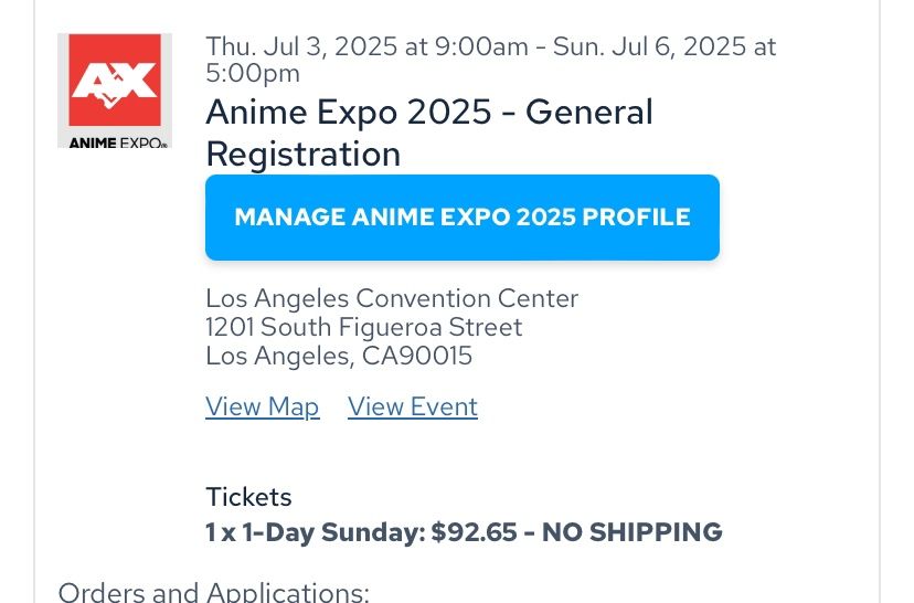 Anime Expo - Sunday Ticket