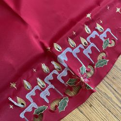 Lighted Christmas Candles Mantel Scarf Decor New 