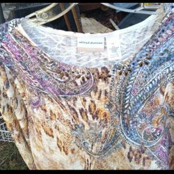 Paisley Long Sleeve Tunic Style Top