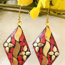 Handmade tibetan earring .