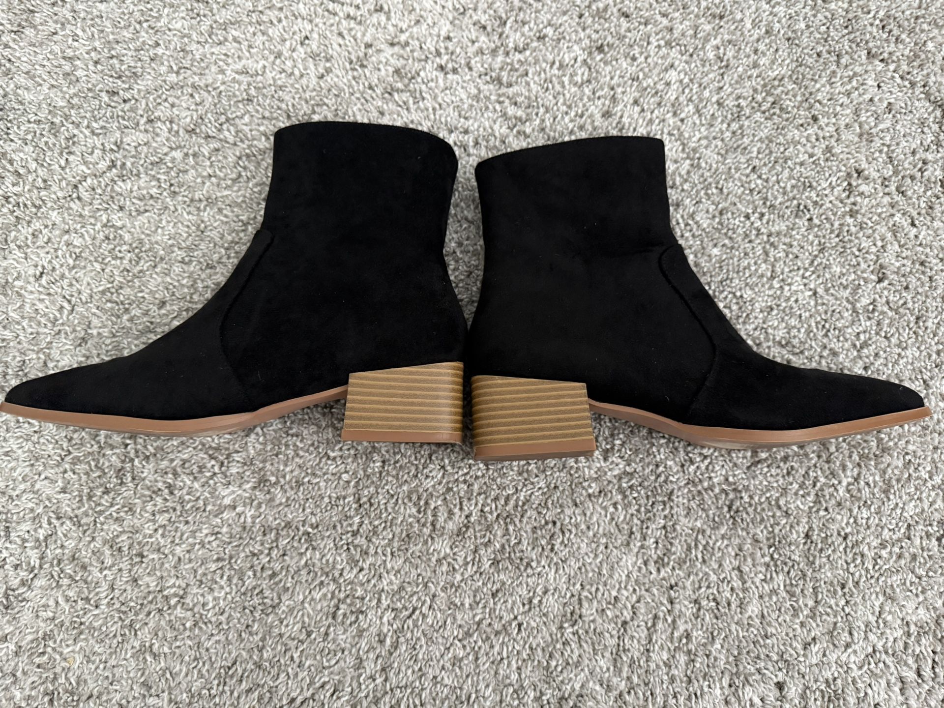 Suede Ankle Black Boot