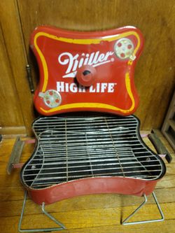 Miller High Life Tailgate Grill Charcoal portable canping football