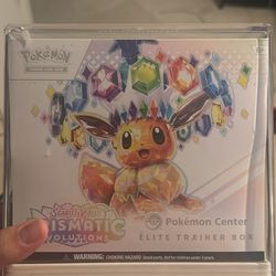 Prismatic evolution pokemon center etb slight tear taking out of acrylic