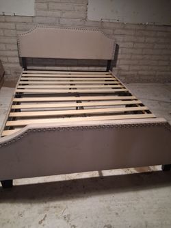 Upholstered Platform Bed Frame with Headboard