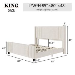 King bed with mattress. 
