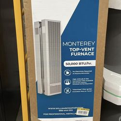 Williams Monterey Top-Vent Wall Heater 50,000 BTUH, 70% AFUE, Natural Gas