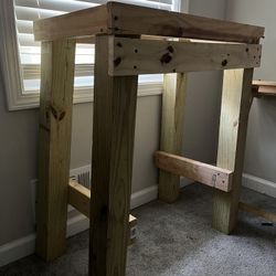 Wooden Frame Built For Aquarium To Sit On 