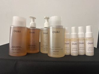 OUAI SET OF 2 SHAMPOOS DETOX, 2 BODY CLEANSERS, AND 4 CONDITIONER REVITALISAN.