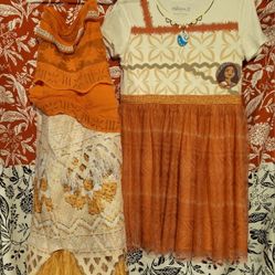 GIRLS MOANA DRESSES-sz.7/8  & 14
