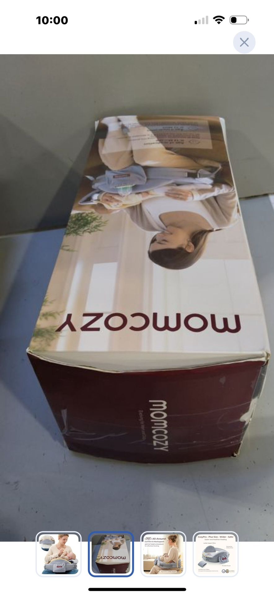 Momcozy CozyPro Nursing Pillow - All Around Lumbar & Arm Support - Safety Fence, Firm & Springy Memory Foam-Stable, Ergonomic Support, Easier Breastfe